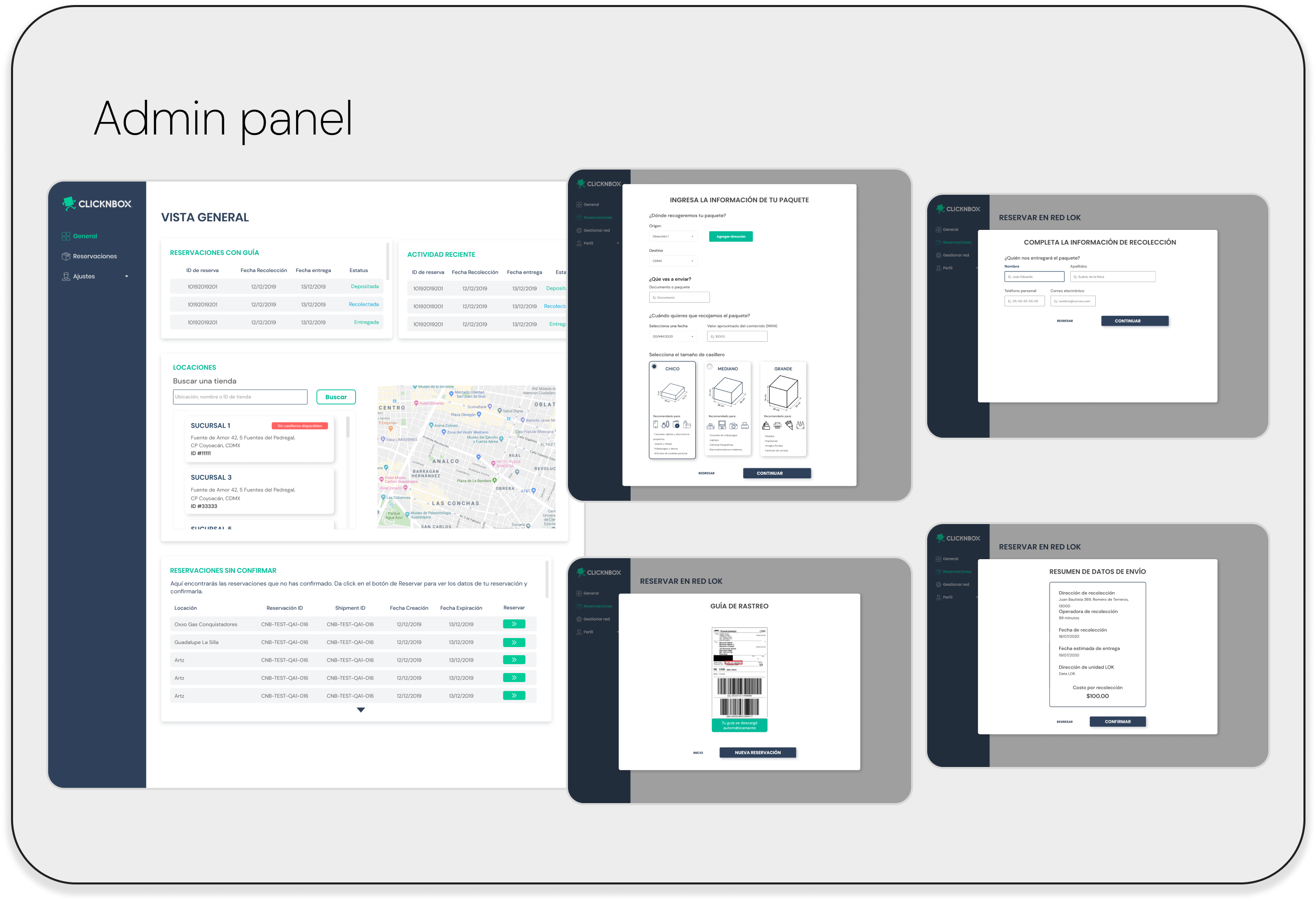 Admin panel interface